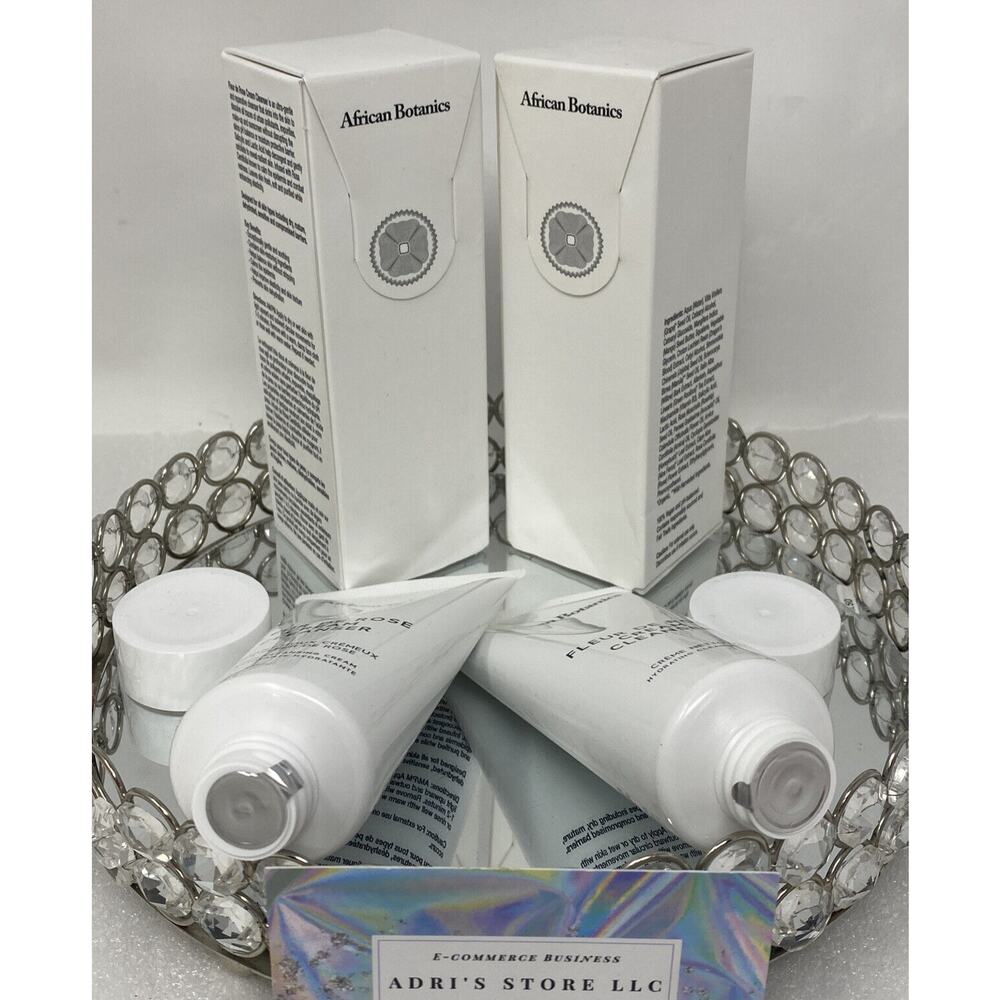 Lot of 2 -AFRICAN BOTANICS Rose Cream Cleanser 3.4 fl oz New In Box